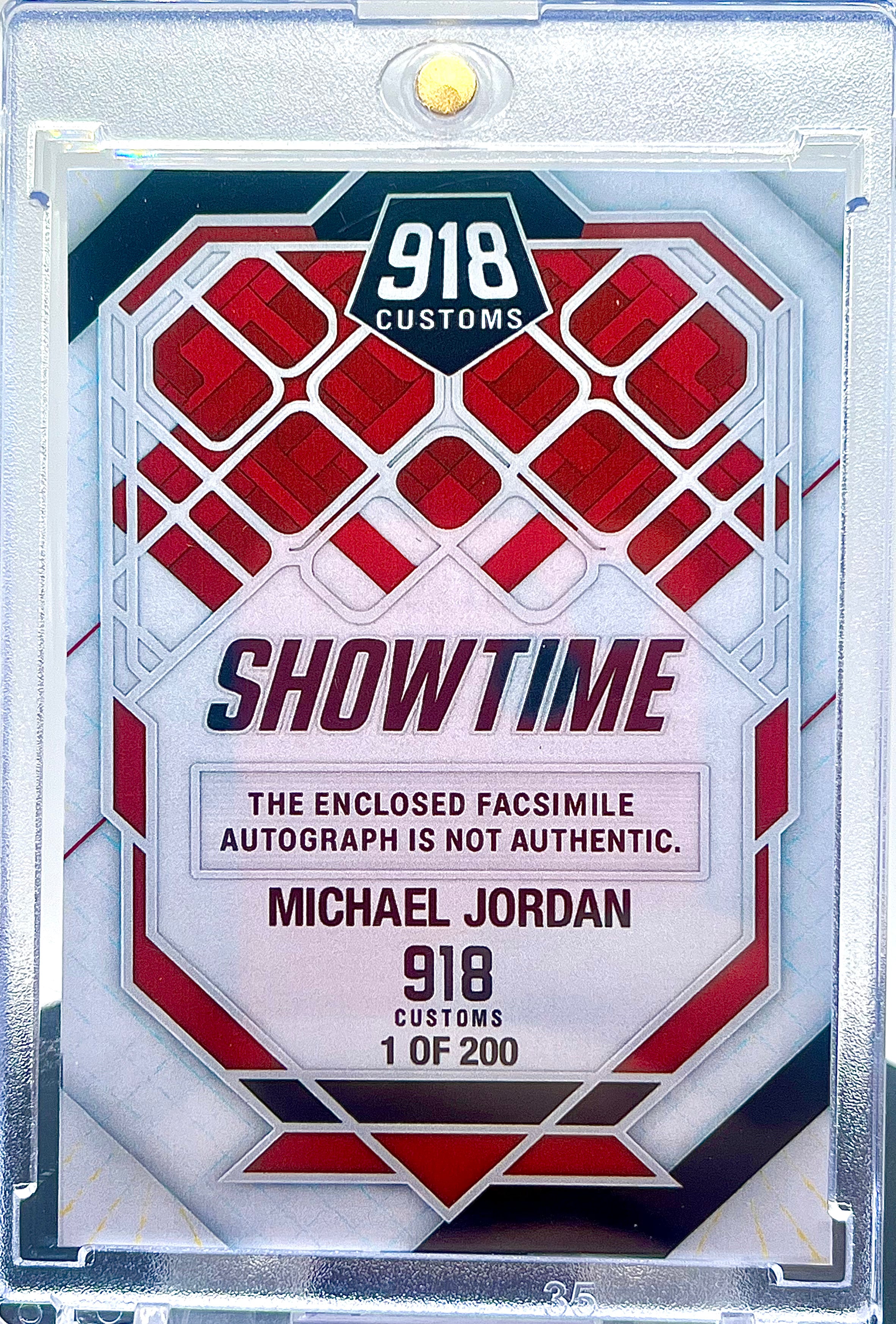 Michael Jordan SP "Showtime" Custom Cracked Ice Holographic Facsimile Auto Limited Edition Novelty Card