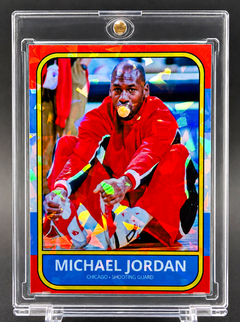 Michael Jordan 1986 bubble gum-style cracked ice holographic 2-card set by 918 Customs