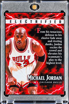 Michael Jordan Red Electrified Custom Holographic Card | Chicago Bulls