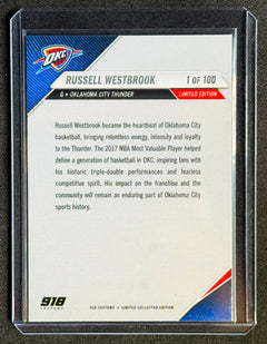 Russell Westbrook OKC retirement tribute holographic card alternate view by 918 Customs
