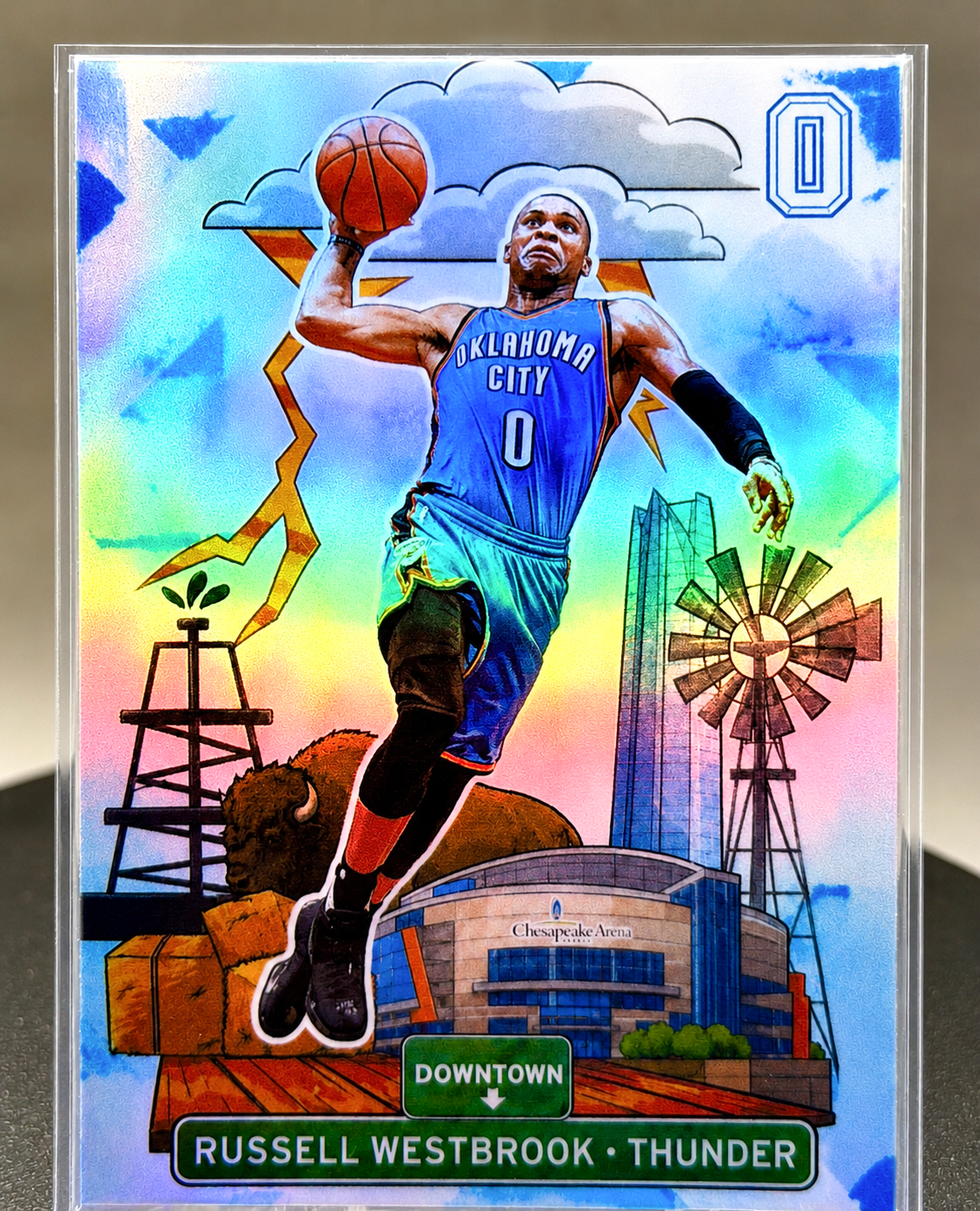 Russell Westbrook OKC Downtown holographic custom trading card by 918 Customs