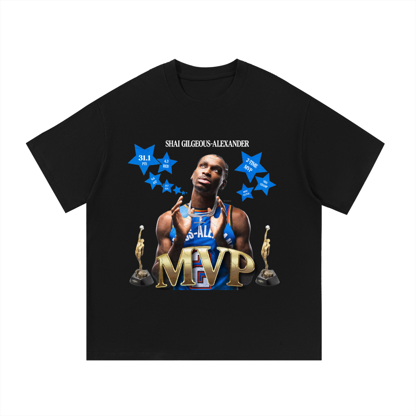 Shai Gilgeous-Alexander MVP Tee – OKC Basketball Graphic Shirt | 2-Time MVP Inspired Streetwear | Unisex 100% Cotton T-Shirt