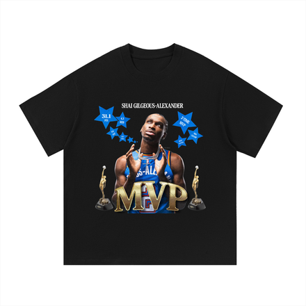 Shai Gilgeous-Alexander MVP Tee – OKC Basketball Graphic Shirt | 2-Time MVP Inspired Streetwear | Unisex 100% Cotton T-Shirt