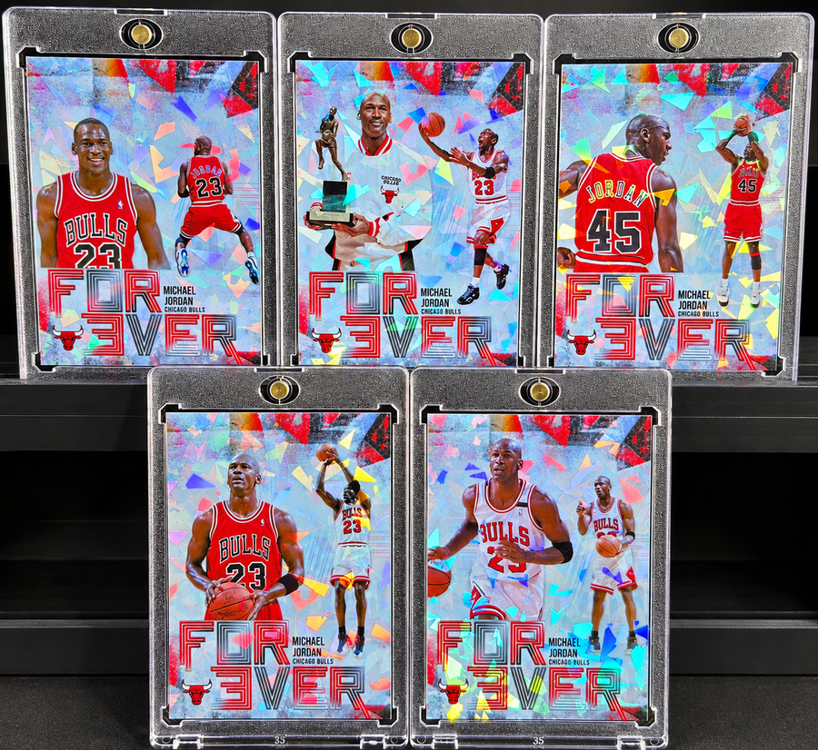 Michael Jordan “Forever” 5-Card Custom Set – Cracked Ice Holo Limited Edition