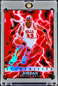 Michael Jordan Red Electrified Custom Holographic Card | Chicago Bulls