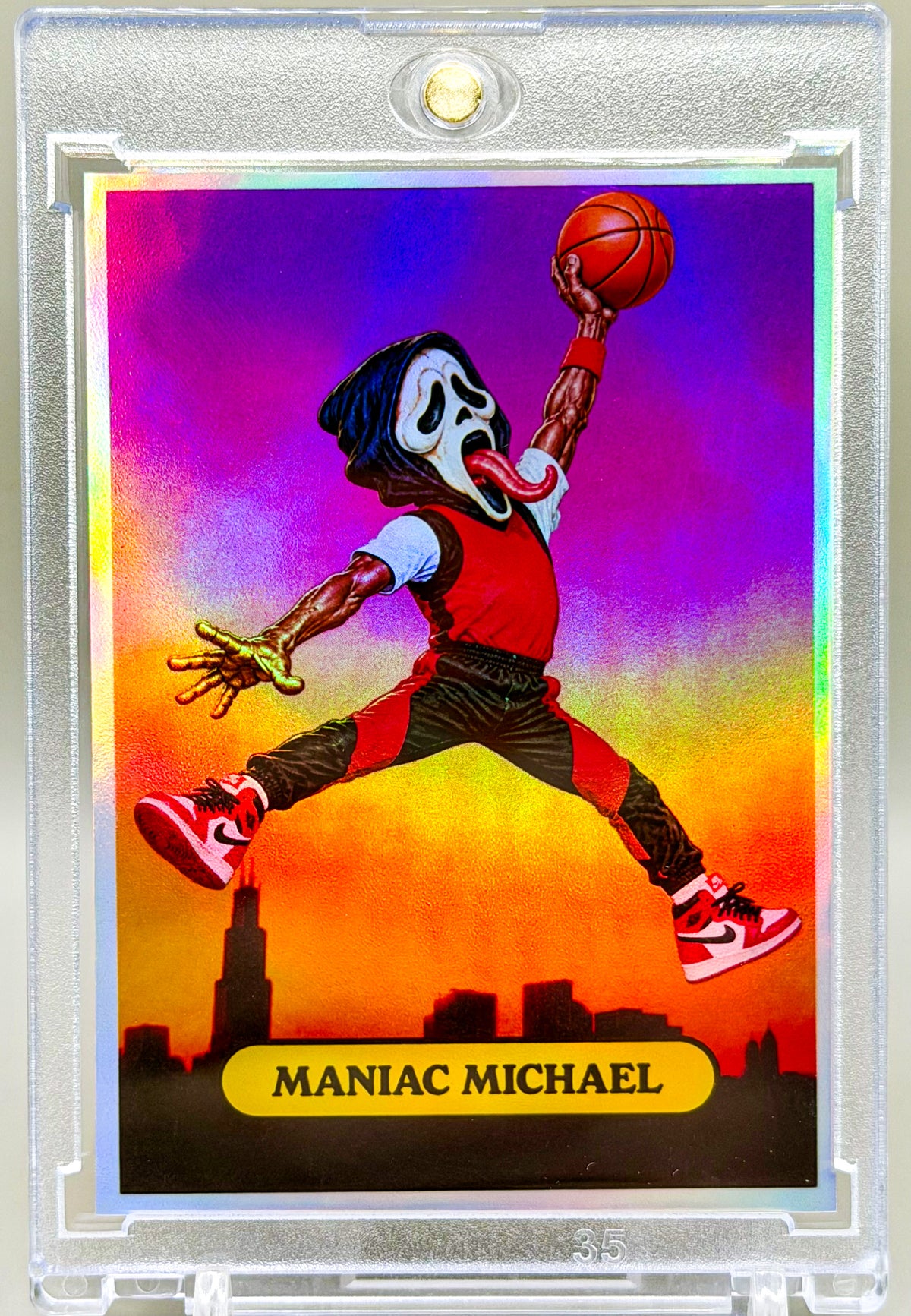 Maniac Michael Air Scares Holo Custom Card /25  918 Customs Halloween MJ Collectible