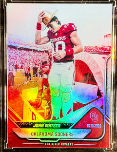 John Mateer Oklahoma Sooners Red River Rivalry Holo Custom Card – Hand-Numbered /50
