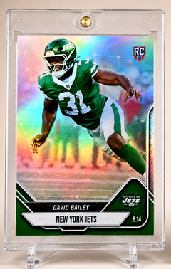David Bailey Jets rookie holographic card alternate view by 918 Customs