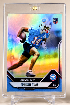 Carnell Tate Titans rookie holographic card alternate view by 918 Customs