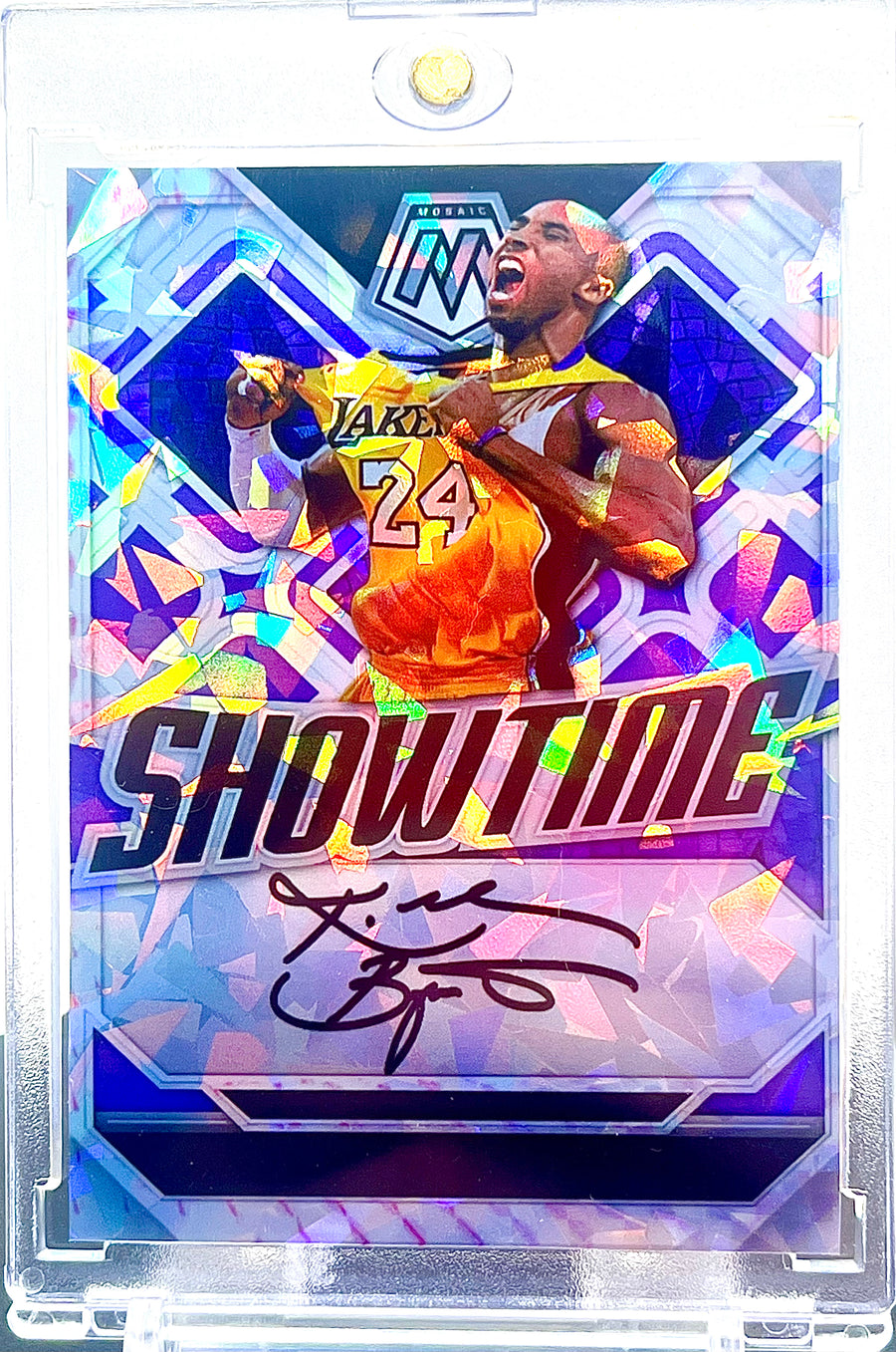 Kobe Bryant SP "Showtime" Custom Cracked Ice Holographic Facsimile Auto Limited Edition Novelty Card