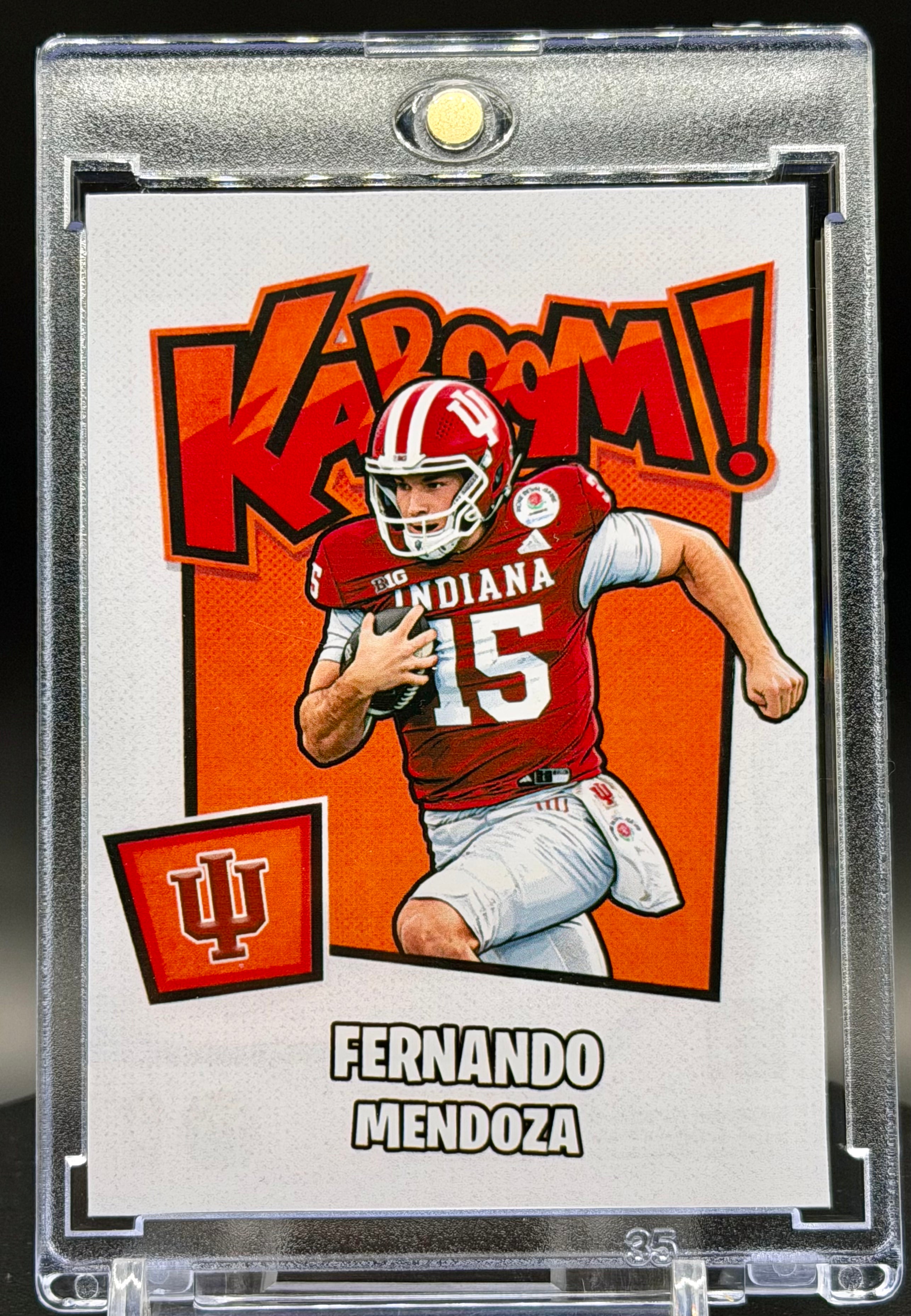 Fernando Mendoza SP Kaboom Custom Holographic 2 Card Lot | Indiana Hoosiers Football Collectible Cards
