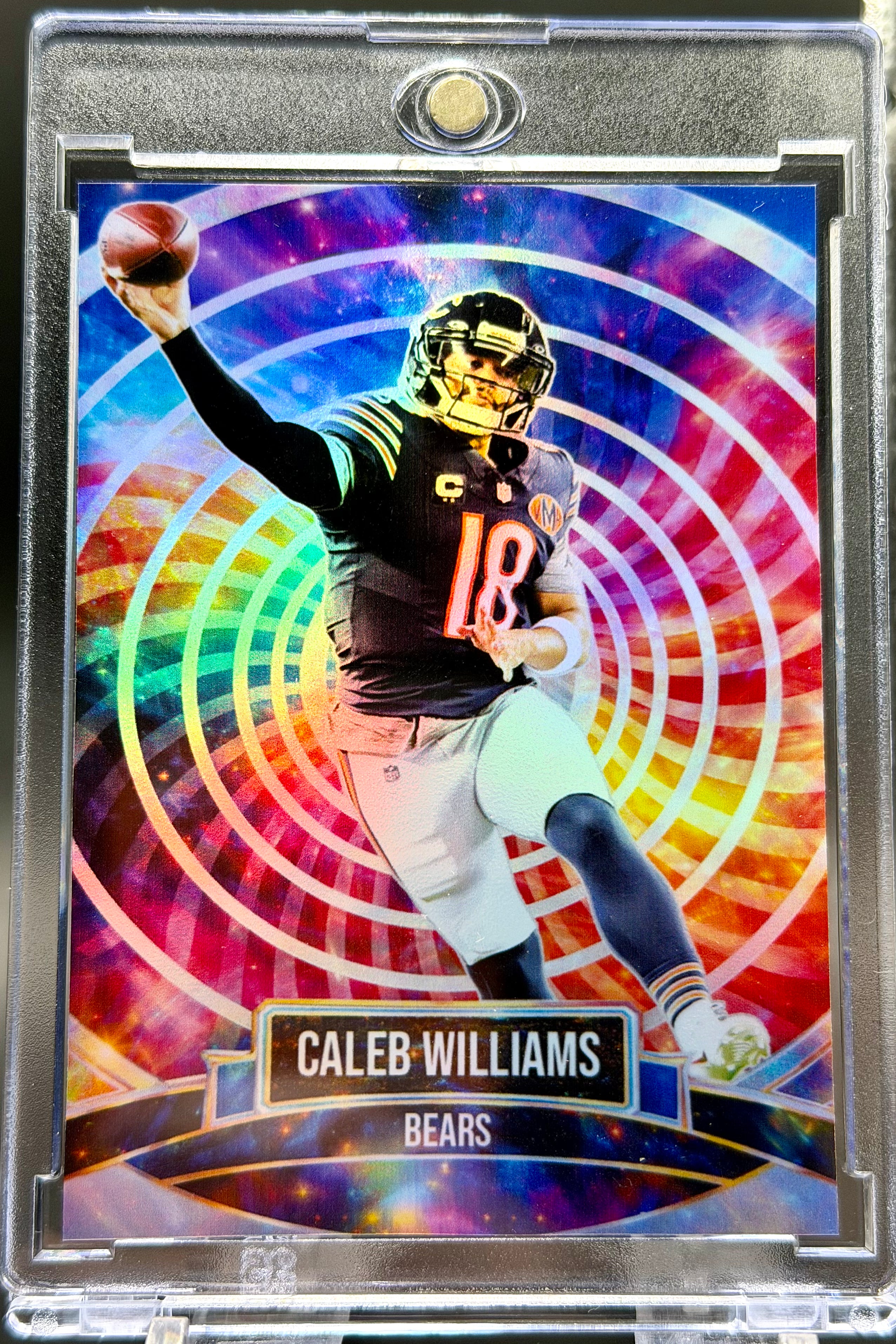 Caleb Williams Color Wheel Holographic SP – Chicago Bears Custom Trading Card | 918 Customs