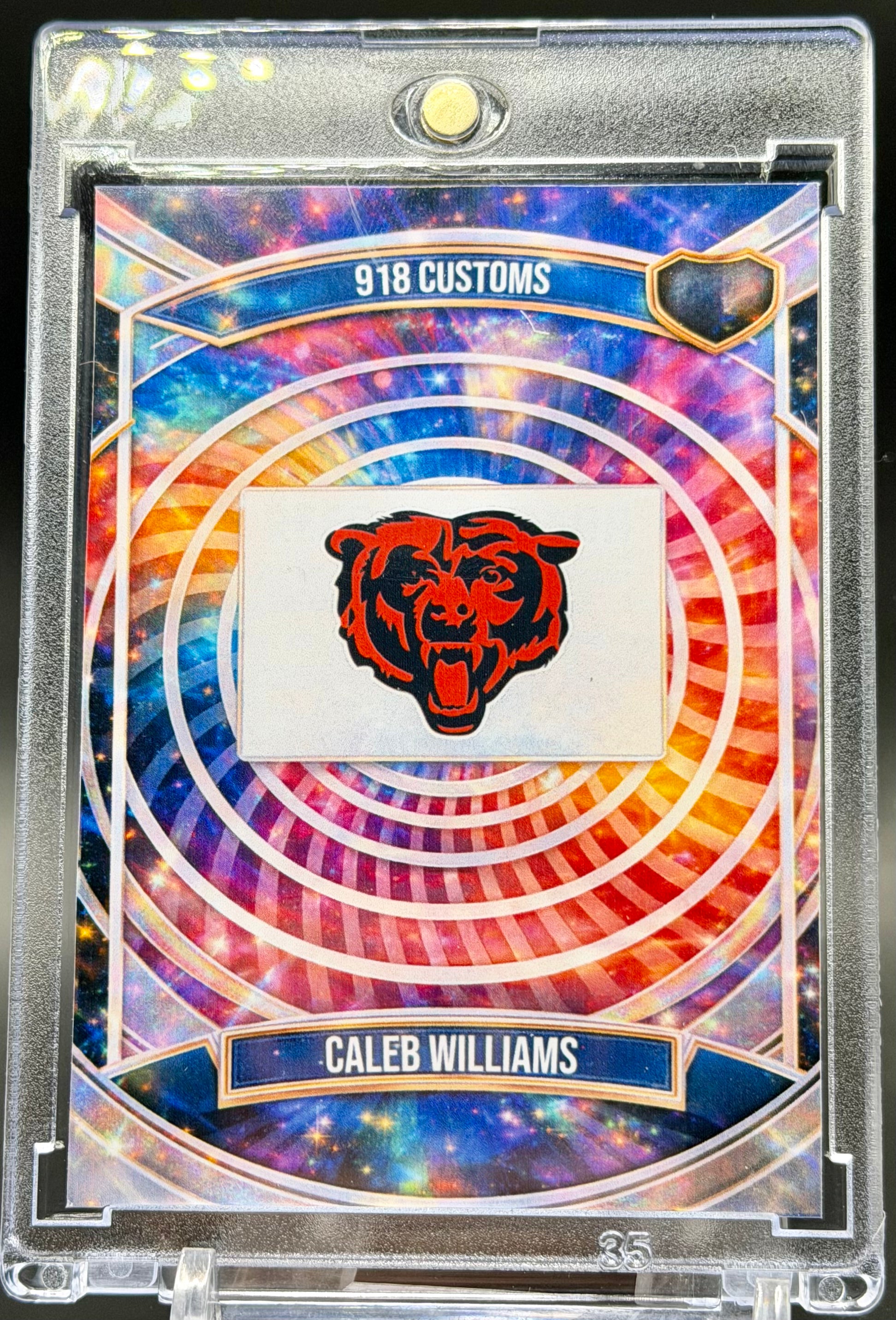 Caleb Williams Color Wheel Holographic SP – Chicago Bears Custom Trading Card | 918 Customs