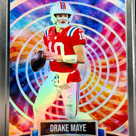 Drake Maye Color Wheel Holographic SP – New England Patriots Custom Football Trading Card | 918 Customs