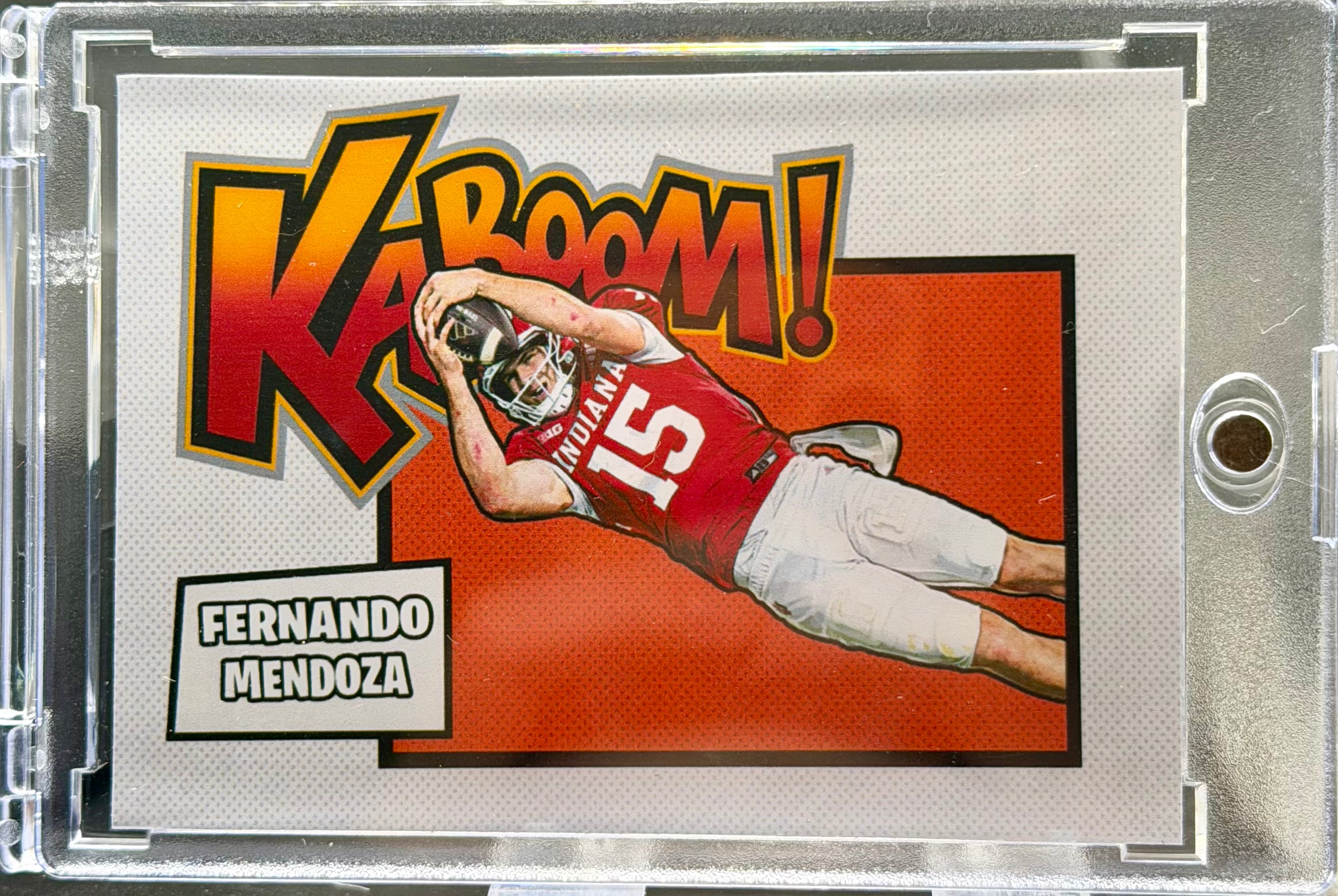 Fernando Mendoza SP Kaboom Custom Holographic 2 Card Lot | Indiana Hoosiers Football Collectible Cards