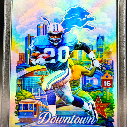 Barry Sanders Downtown Holographic SP – Detroit Lions Custom Football Trading Card | 918 Customs