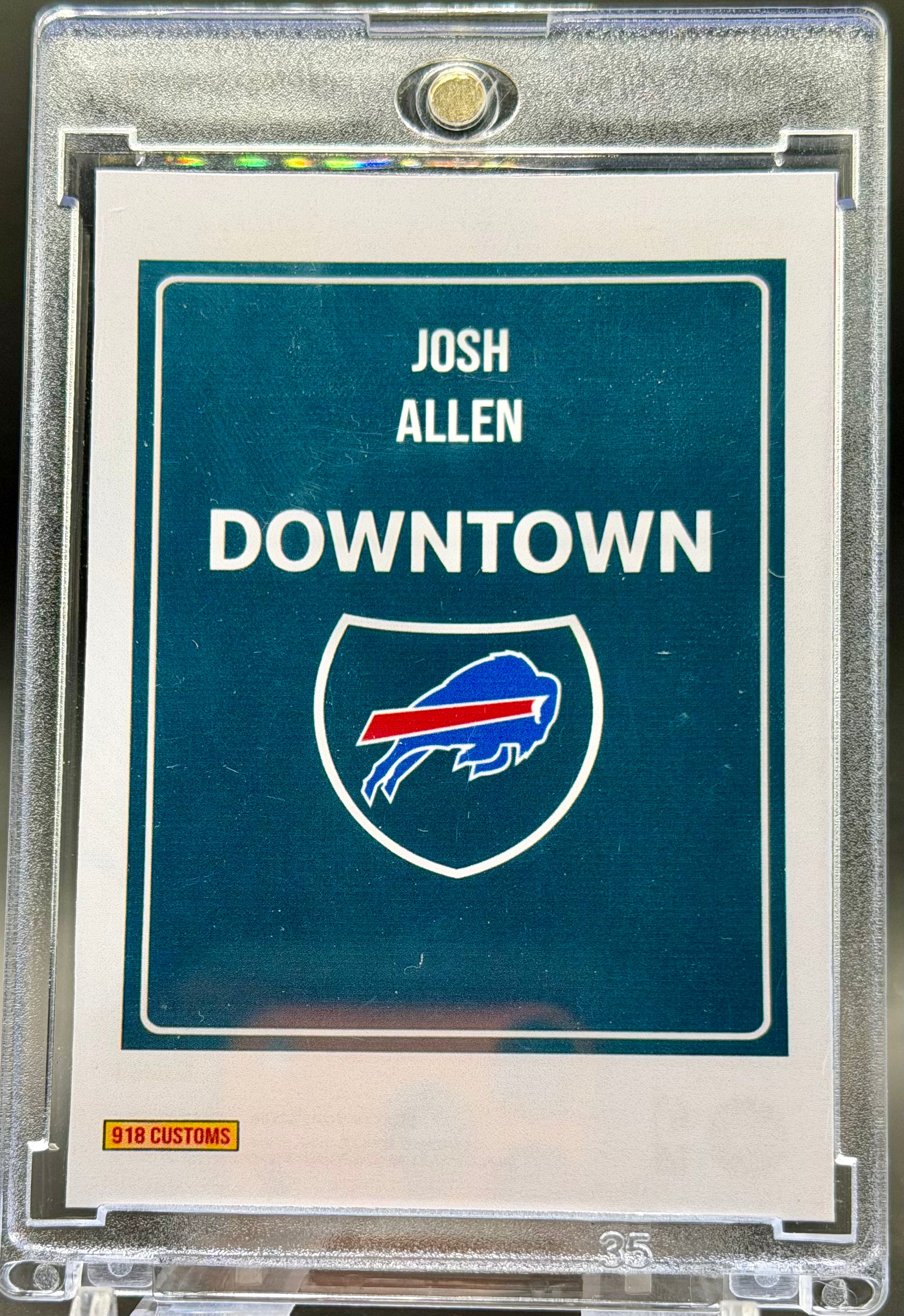 Josh Allen Downtown Holographic SP – Buffalo Bills Custom Football Trading Card | 918 Customs