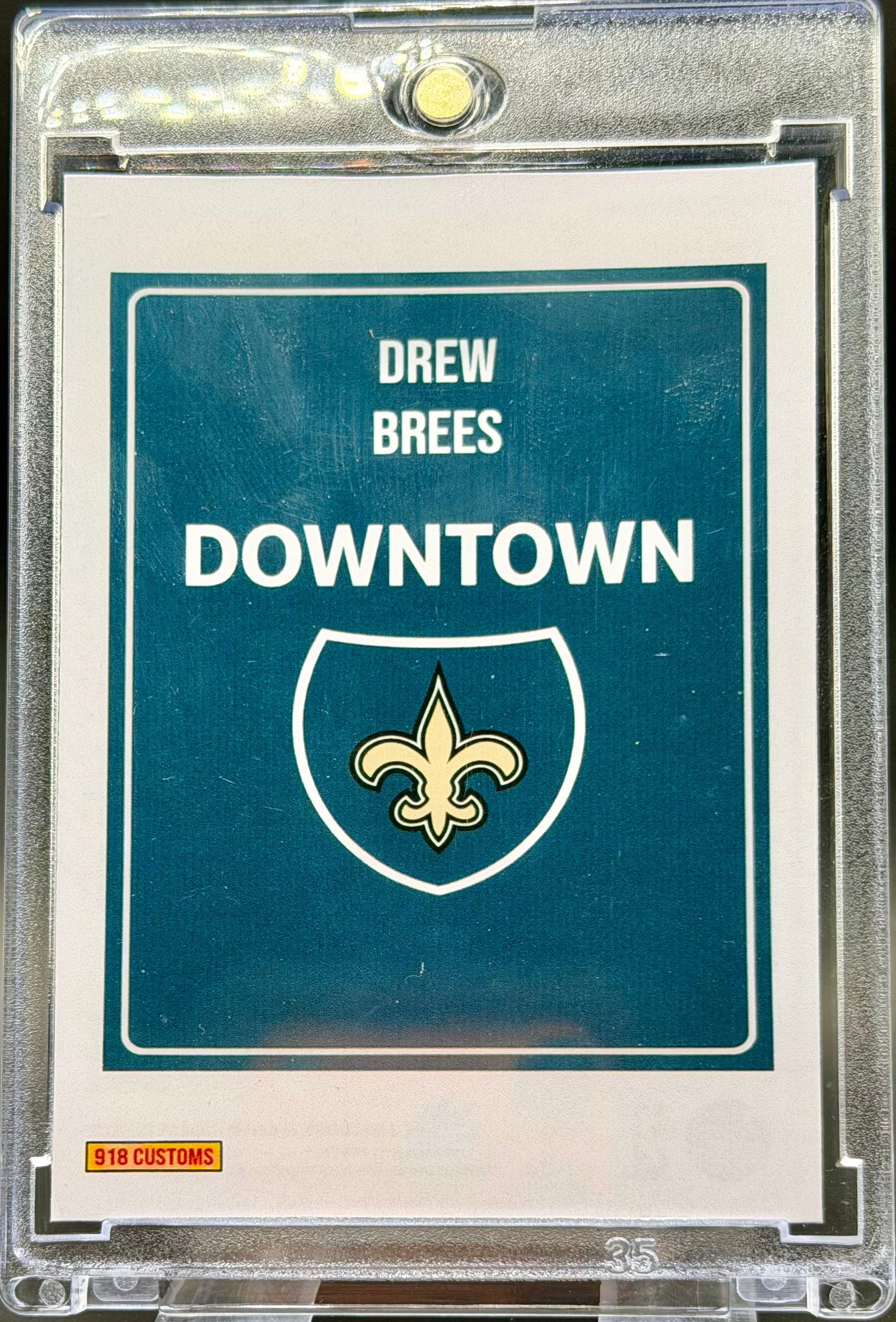Drew Brees Downtown Holographic SP – New Orleans Saints Custom Football Trading Card | 918 Customs