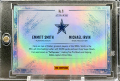 Emmitt Smith & Michael Irvin Dual Color Blast SP Custom Holographic 918 Customs Cowboys Limited Edition Card