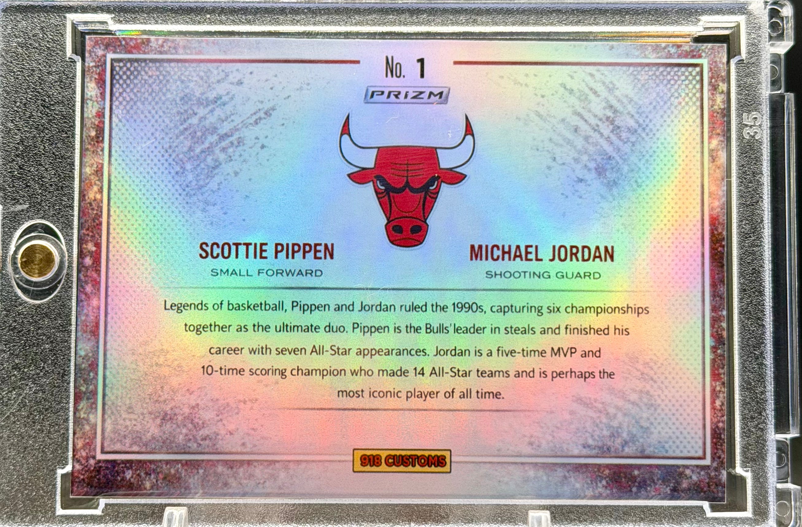 Michael Jordan Scottie Pippen Dual Color Blast SP Custom Holographic 918 Customs Bulls Limited Edition Card