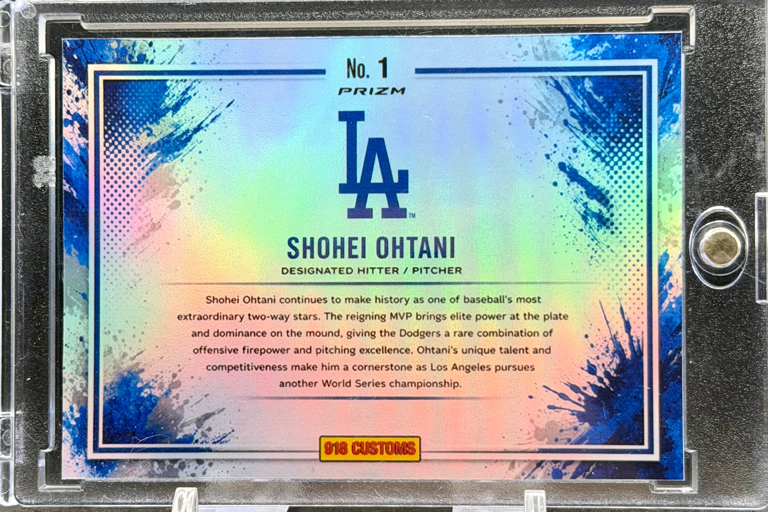 Shohei Ohtani Dual Color Blast Holographic SP Custom Card – Premium Holo Insert – Los Angeles Dodgers Superstar – 918 Customs Limited Edition Collectible