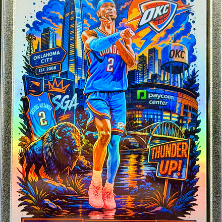 Shai Gilgeous-Alexander Downtown Holographic SP Custom Card – OKC Thunder Superstar Insert – 918 Customs Limited Edition Collectible