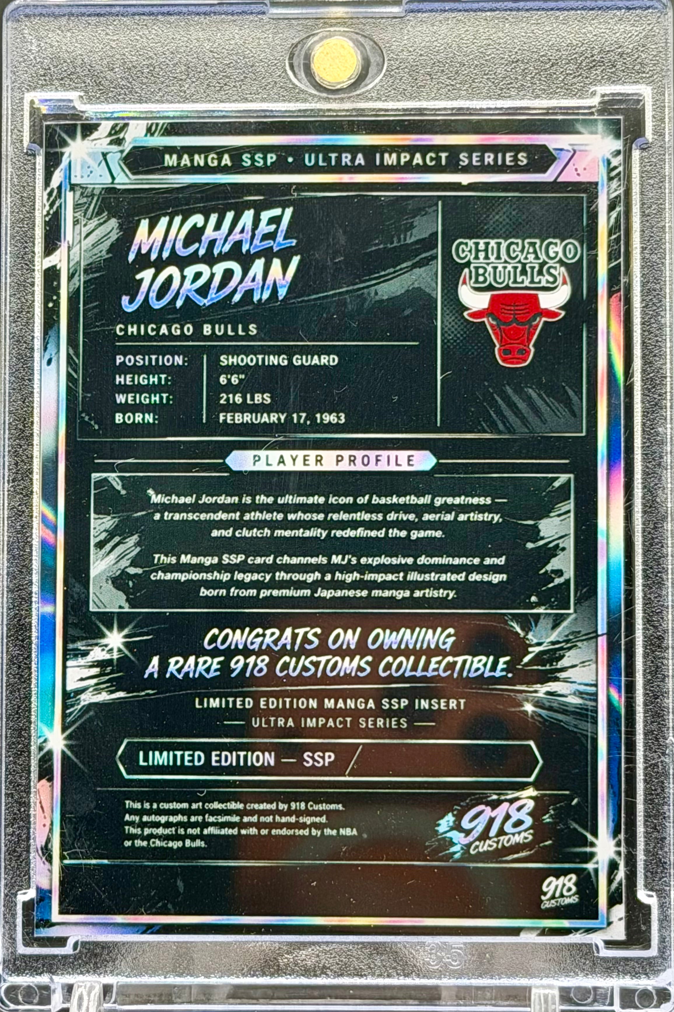 Michael Jordan Manga SP 5 Card Premium Set – Cracked Ice Holographic Collection – Chicago Bulls Legend – 918 Customs Limited Edition