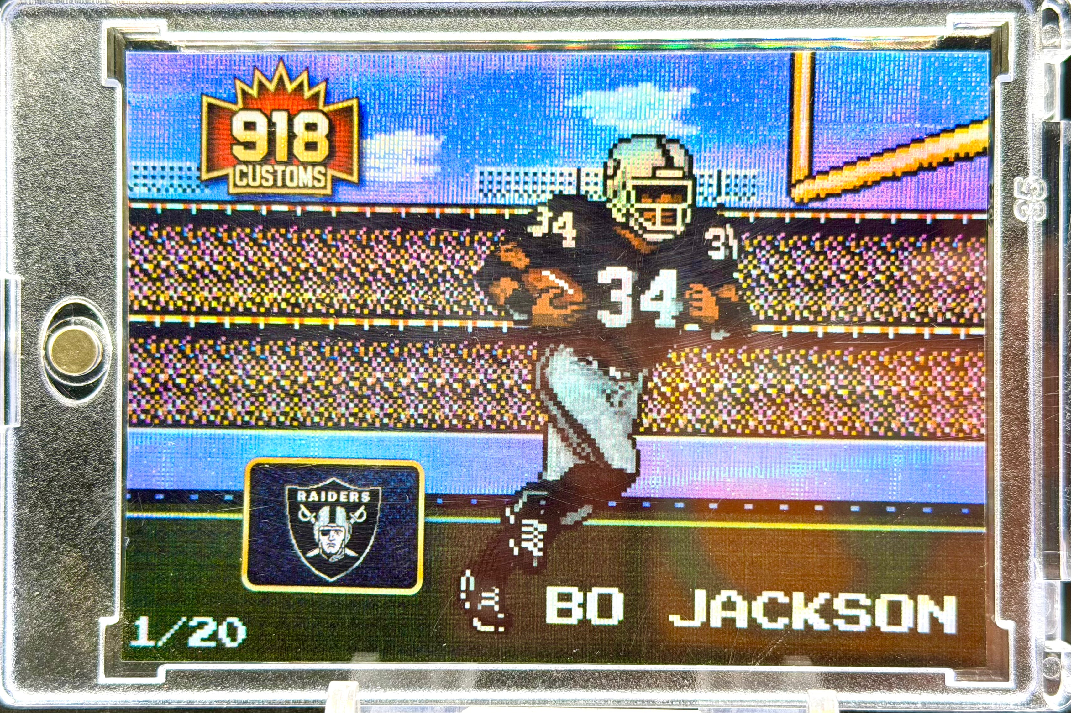 Bo Jackson 8-Bit Holographic SP Card – Dual Sport Legend Retro Pixel Art – 1/20 Limited Edition – 918 Customs Premium Collectible