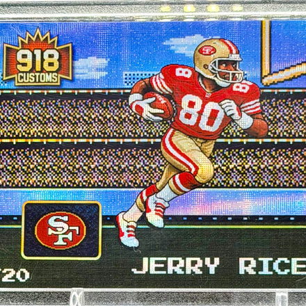 Jerry Rice 8-Bit Holographic SP Card – San Francisco 49ers Retro Pixel Art – 1/20 Limited Edition – 918 Customs Premium Collectible