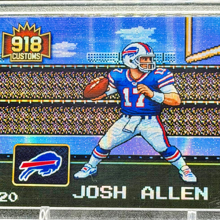 Josh Allen 8-Bit Holographic SP Card – Buffalo Bills Retro Pixel Art – 1/20 Limited Edition – 918 Customs Premium Collectible