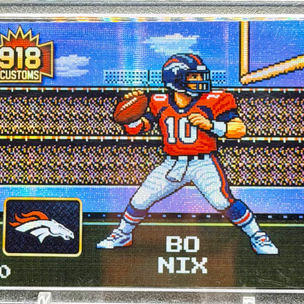Bo Nix 8-Bit Holographic SP Card – Denver Broncos Retro Pixel Art – 1/20 Limited Edition – 918 Customs Premium Collectible