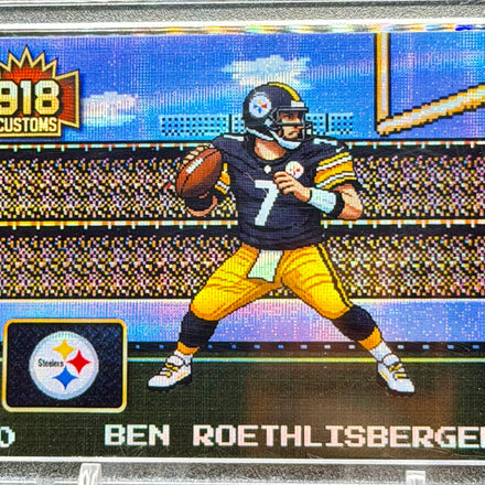 Ben Roethlisberger 8-Bit Holographic SP Card – Pittsburgh Steelers Retro Pixel Art – 1/20 Limited Edition – 918 Customs Premium Collectible