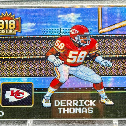 Derrick Thomas 8-Bit Holographic SP Card – Kansas City Chiefs Retro Pixel Art – 1/20 Limited Edition – 918 Customs Premium Collectible