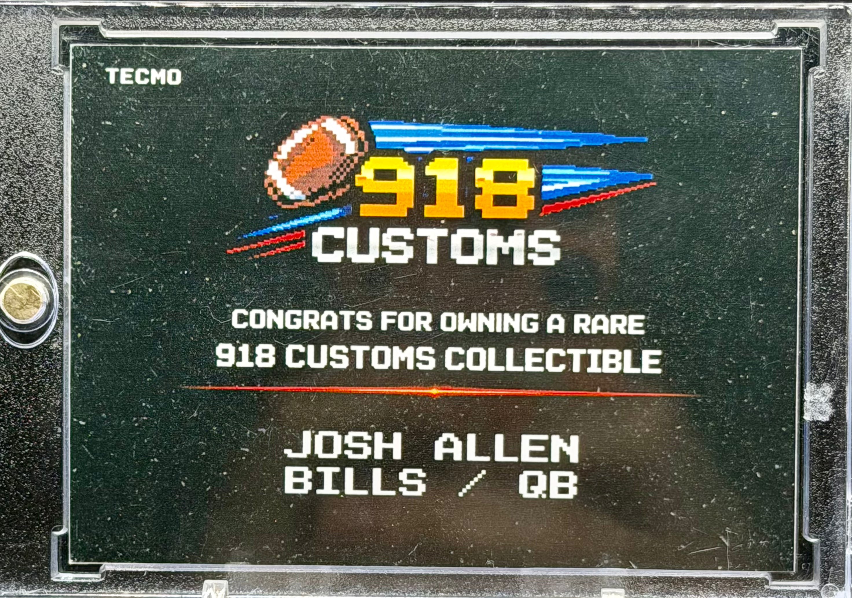 Josh Allen 8-Bit Holographic SP Card – Buffalo Bills Retro Pixel Art – 1/20 Limited Edition – 918 Customs Premium Collectible
