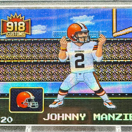Johnny Manziel 8-Bit Holographic SP Card – Cleveland Browns “Money Manziel” Retro Pixel Art – 1/20 Limited Edition – 918 Customs Premium Collectible