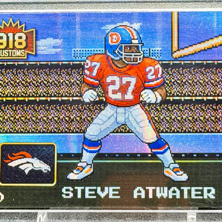 Steve Atwater 8-Bit Holographic SP Card – Denver Broncos Retro Pixel Art – 1/20 Limited Edition – 918 Customs Premium Collectible