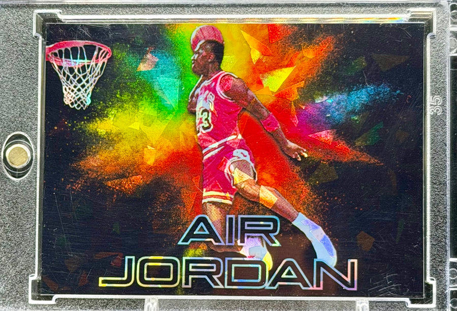 Michael Jordan Horizontal Color Blast Cracked Ice Holographic SP Card – Free Throw Line Dunk – Chicago Bulls Limited Edition – 918 Customs Premium Collectible
