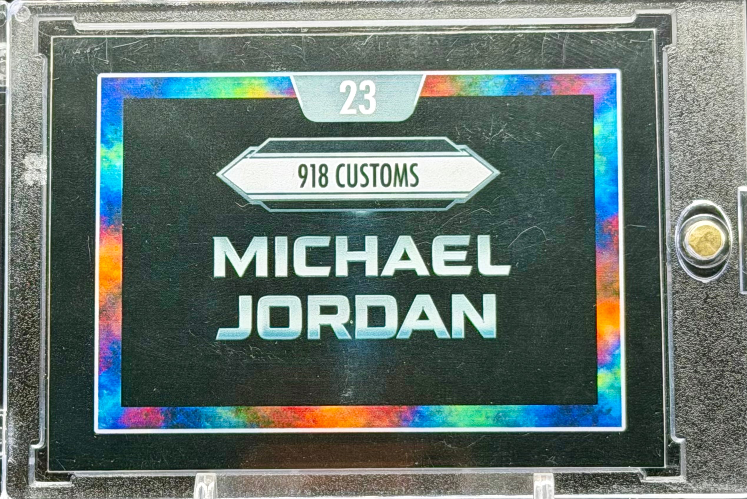 Michael Jordan Horizontal Color Blast Cracked Ice Holographic SP Card – Free Throw Line Dunk – Chicago Bulls Limited Edition – 918 Customs Premium Collectible