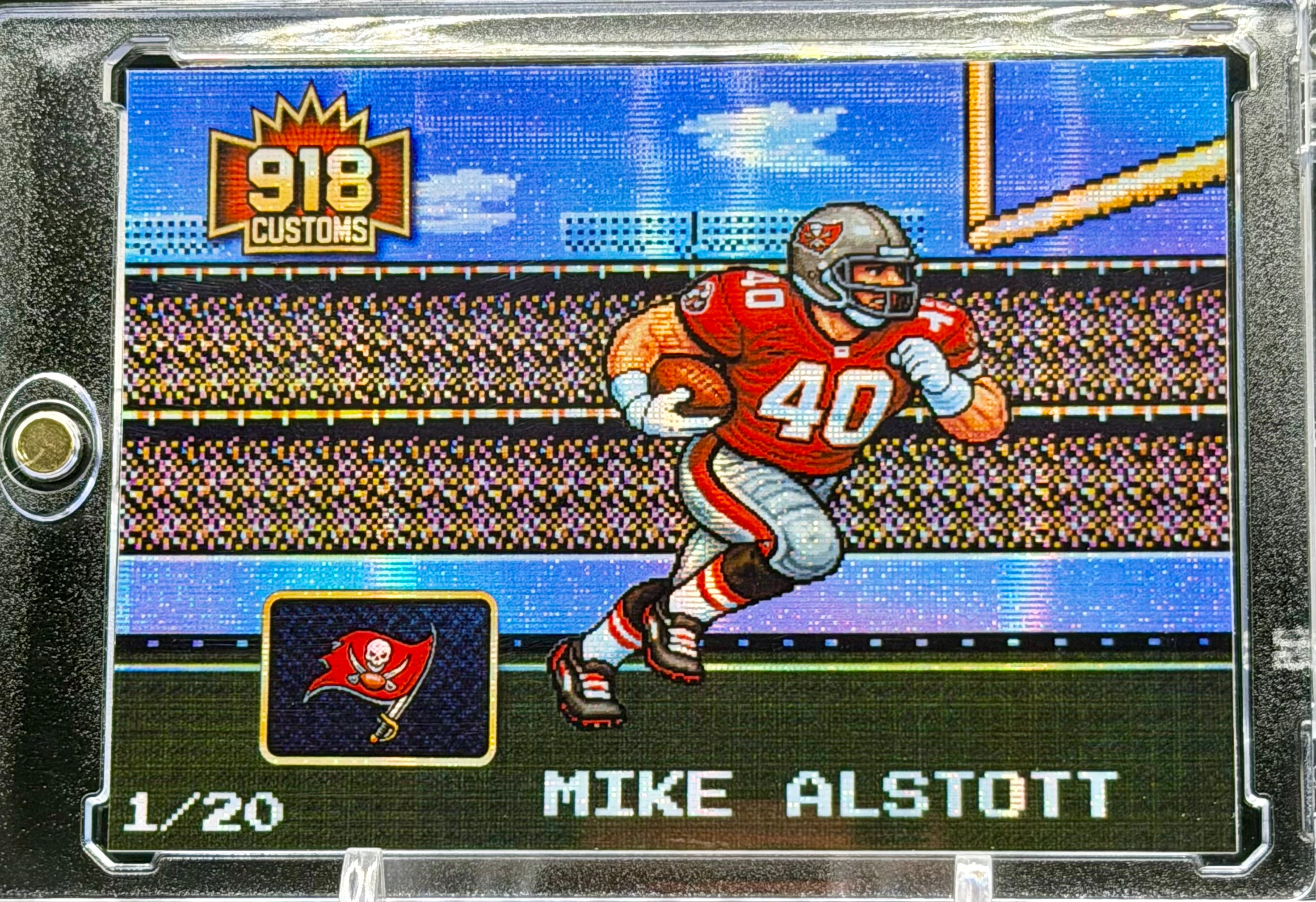 Mike Alstott 8-Bit Holographic SP Card – Tampa Bay Buccaneers Retro Pixel Art – 1/20 Limited Edition – 918 Customs Premium Collectible