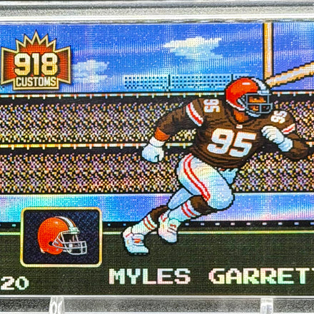 Myles Garrett 8-Bit Holographic SP Card – Cleveland Browns Retro Pixel Art – 1/20 Limited Edition – 918 Customs Premium Collectible