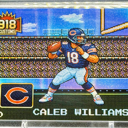 Caleb Williams 8-Bit Holographic SP Card – Chicago Bears Retro Pixel Art – 1/20 Limited Edition – 918 Customs Premium Collectible