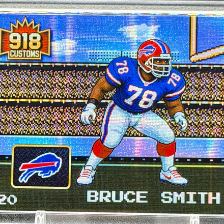 Bruce Smith 8-Bit Holographic SP Card – Buffalo Bills Retro Pixel Art – 1/20 Limited Edition – 918 Customs Premium Collectible