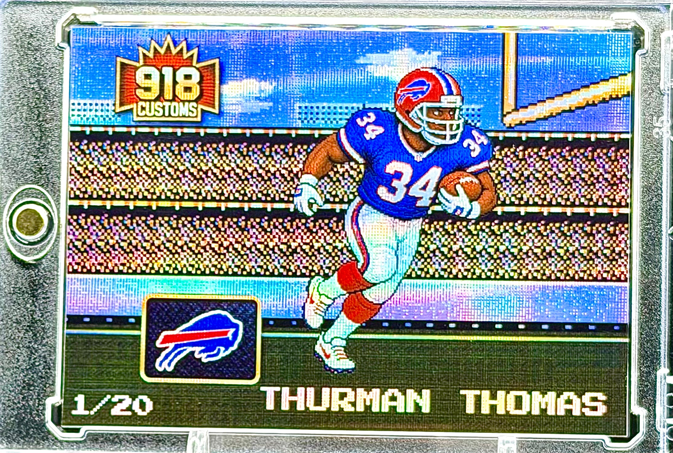 Thurman Thomas 8-Bit Holographic SP Card – Buffalo Bills Retro Pixel Art – 1/20 Limited Edition – 918 Customs Premium Collectible