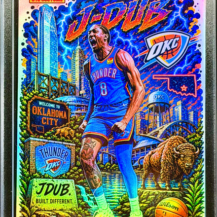 Jalen Williams OKC Thunder Downtown Holographic SP Custom Card | JDub Limited Edition 918 Customs | Oklahoma City Basketball Collector Insert