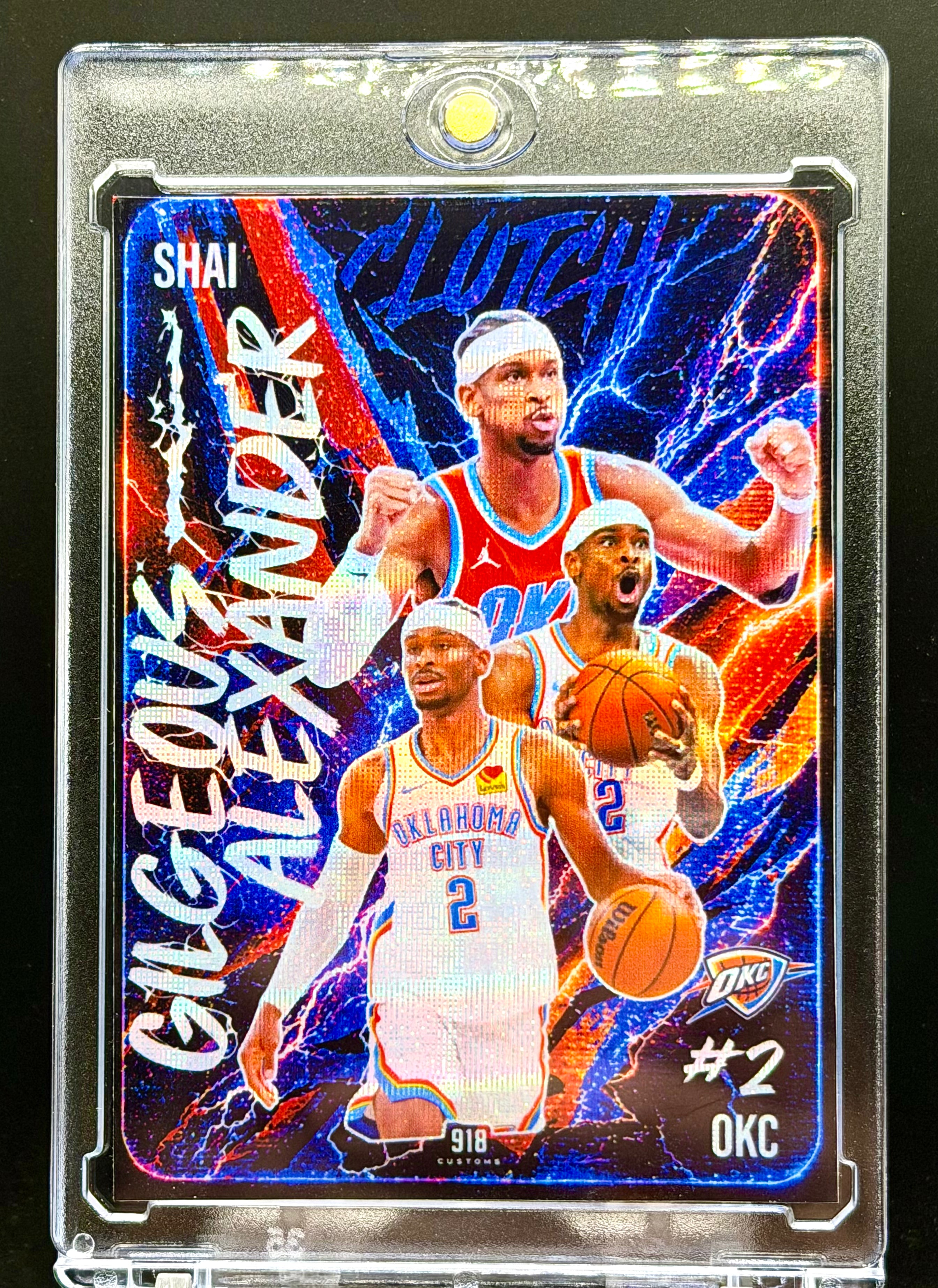 Shai Gilgeous-Alexander “Clutch” SP Holographic Parallel – 918 Customs OKC Thunder Limited Edition Trading Card Insert Style