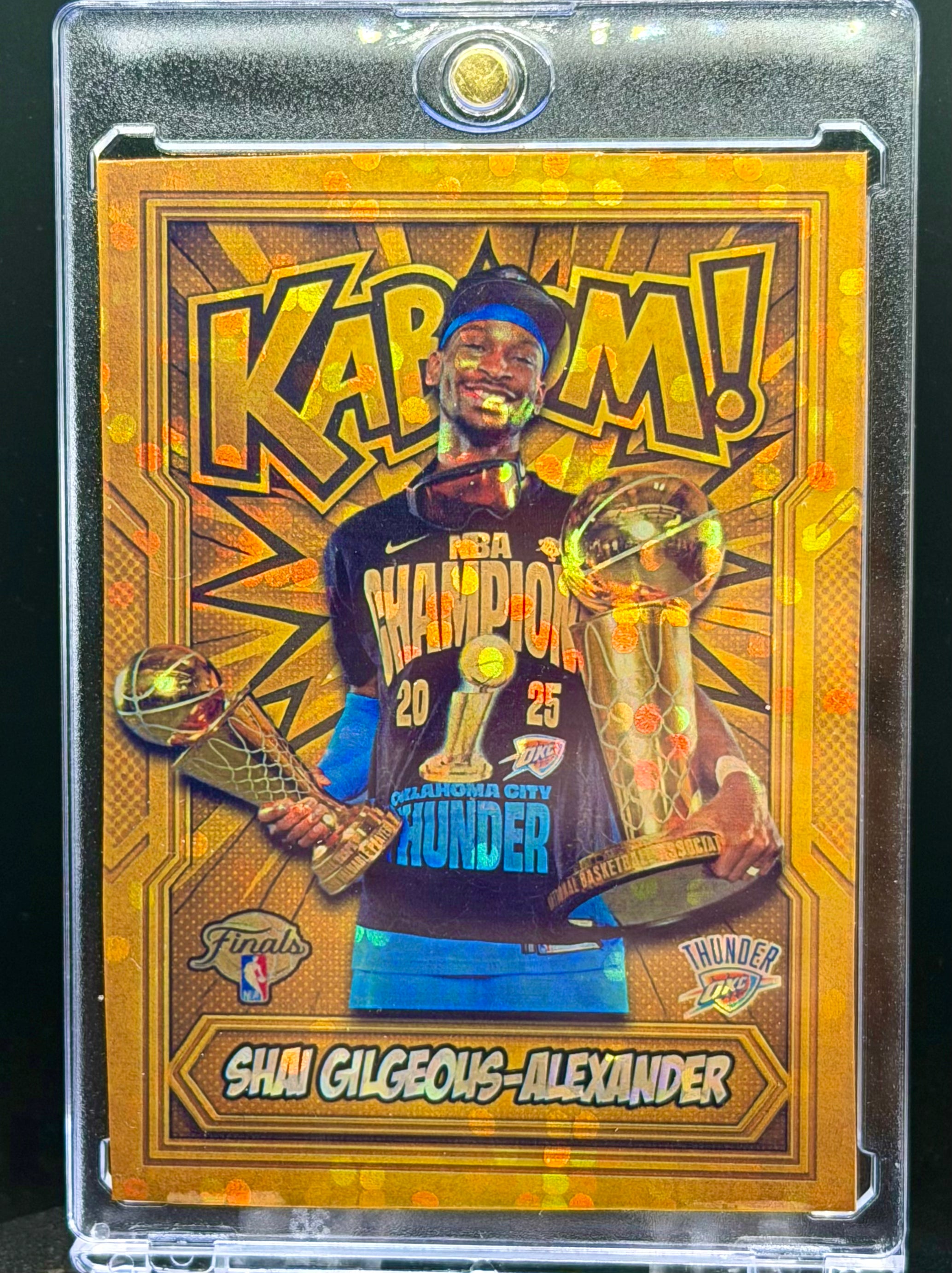 Shai Gilgeous-Alexander Gold Kaboom Disco Holo SP Custom Card | OKC Thunder Finals Edition | Limited Edition 918 Customs Collectible