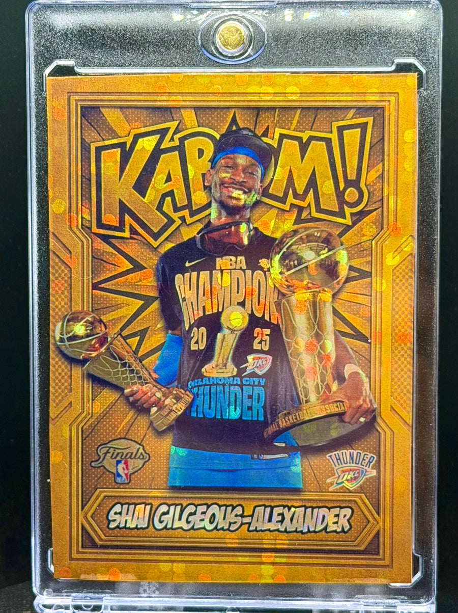 Shai Gilgeous-Alexander Gold Kaboom Disco Holo SP Custom Card | OKC Thunder Finals Edition | Limited Edition 918 Customs Collectible