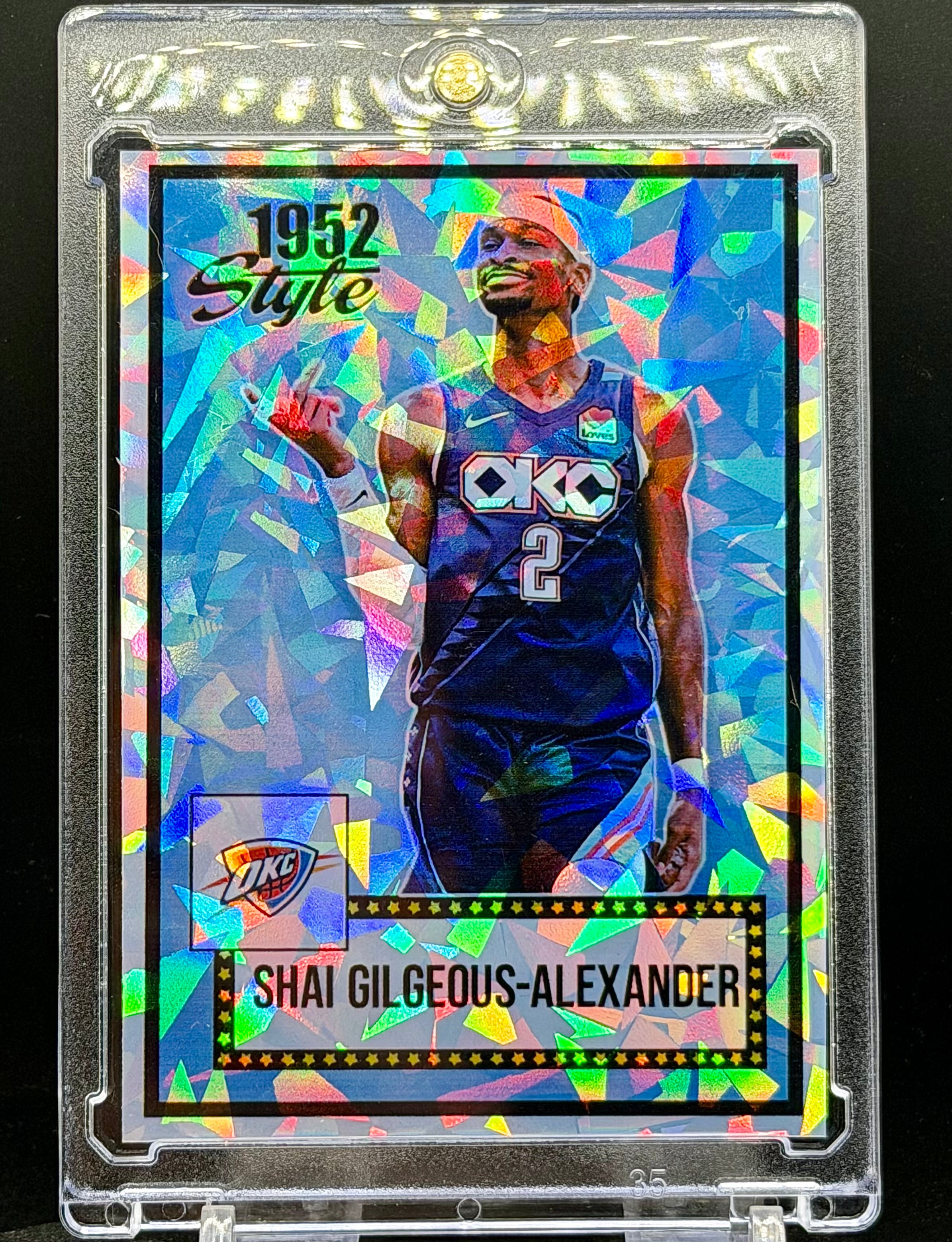 OKC Thunder Big 3 Card Lot (3 Cards) – Shai Gilgeous-Alexander, Jalen Williams, Chet Holmgren – 1952 Style Cracked Ice Holographic SP – 918 Customs Limited Edition