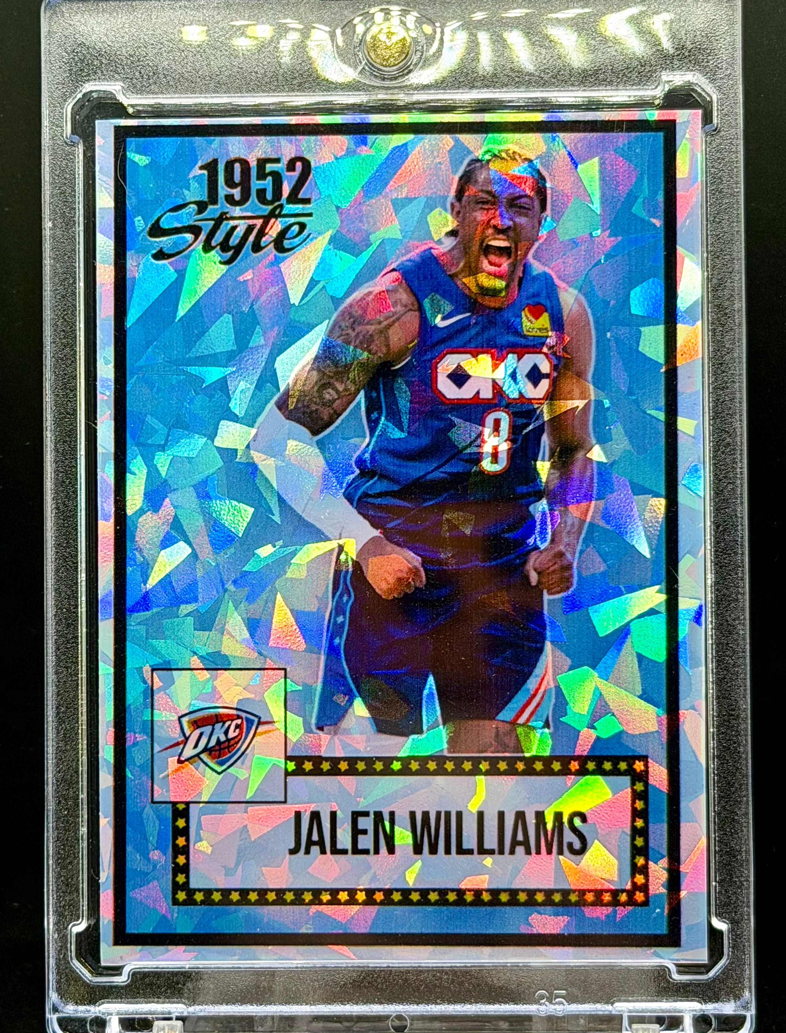 OKC Thunder Big 3 Card Lot (3 Cards) – Shai Gilgeous-Alexander, Jalen Williams, Chet Holmgren – 1952 Style Cracked Ice Holographic SP – 918 Customs Limited Edition
