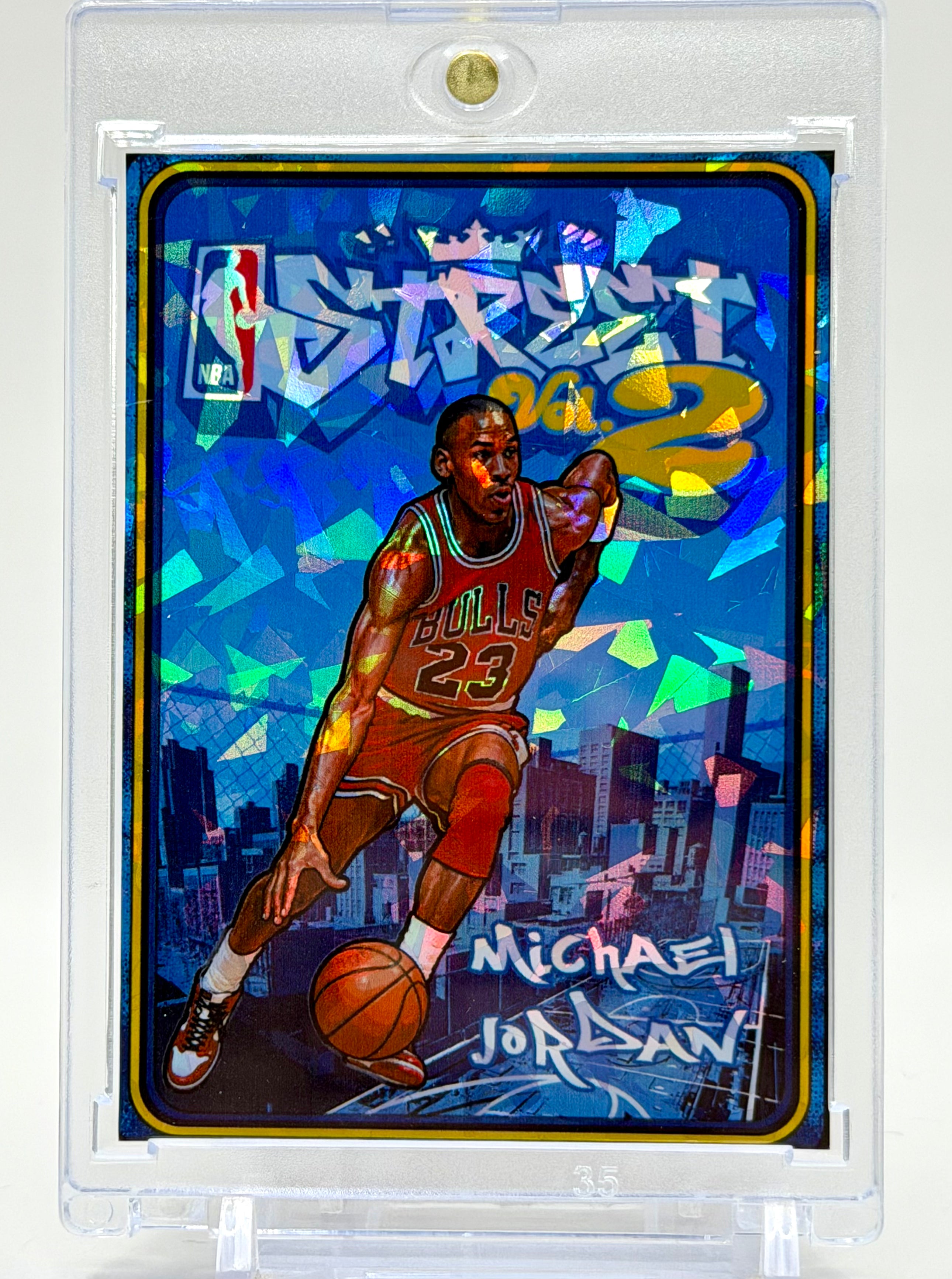 Michael Jordan NBA Street Vol. 2 Cracked Ice Holographic SP Card – Chicago Bulls Retro Video Game Style – 918 Customs Limited Edition Collectible